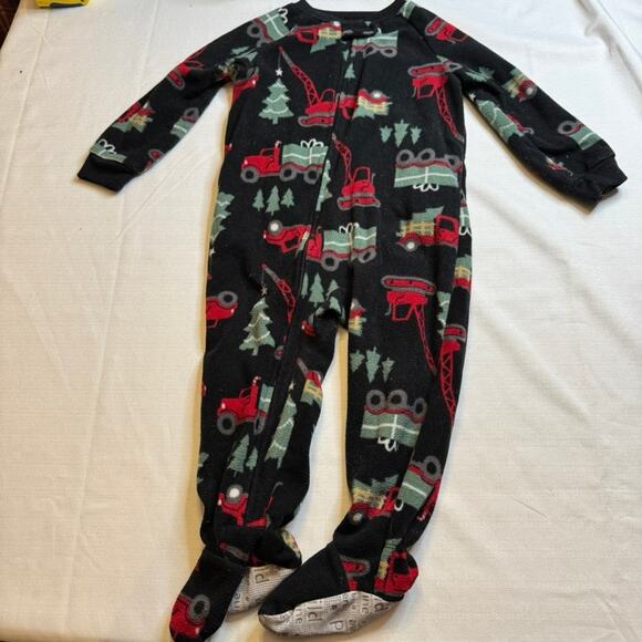 Child of Mine by Carter's Footie Pajamas Christmas Tree Construction Size 2T - Picture 2 of 5